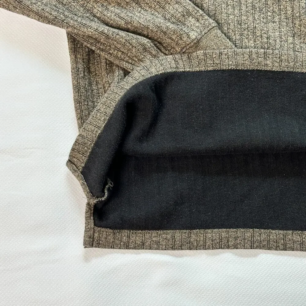 Pierre Cardin Ribbed Polo Long Sleeve L Brown Cotton Classic Office Fall Winter